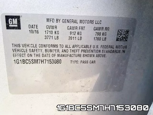 1G1BC5SM7H7153080 фото 2