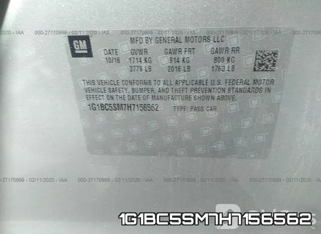 1G1BC5SM7H7156562 фото 10