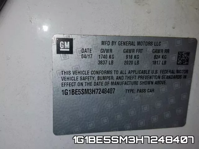 1G1BE5SM3H7248407 фото 2