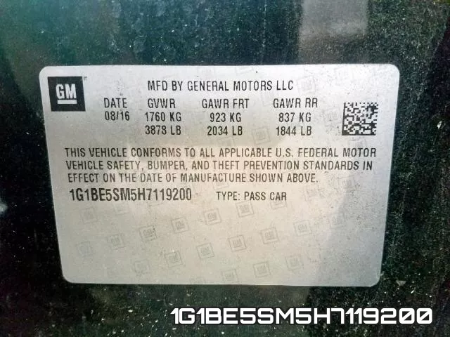 1G1BE5SM5H7119200 фото 2