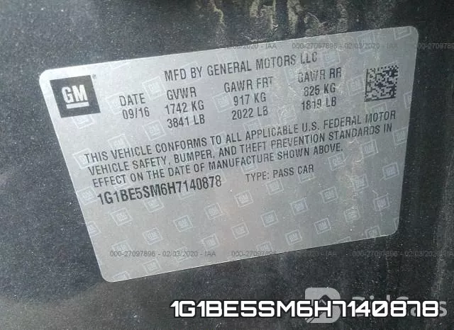1G1BE5SM6H7140878 фото 10