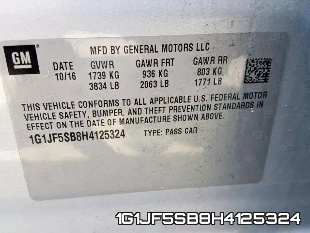 1G1JF5SB8H4125324 фото 2