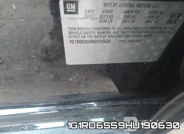 1G1RD6S59HU190630 фото 10