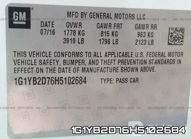 1G1YB2D76H5102684 фото 6