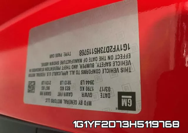 1G1YF2D73H5119768 фото 2
