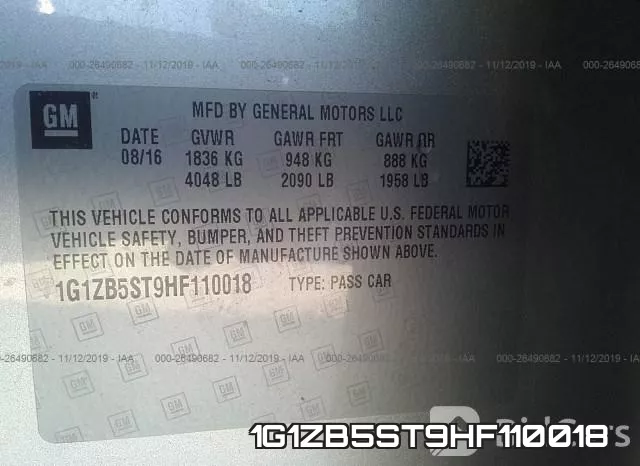 1G1ZB5ST9HF110018 фото 4