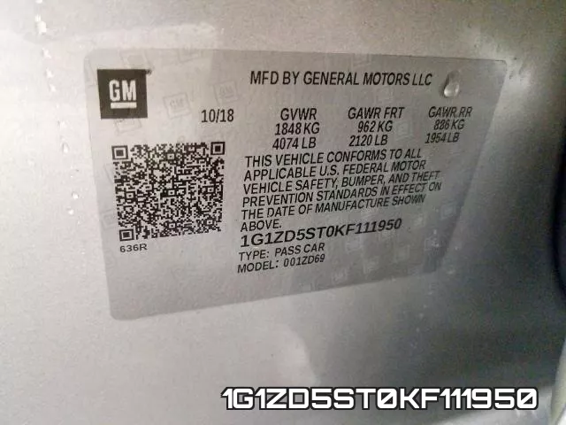 1G1ZD5ST0KF111950 фото 2