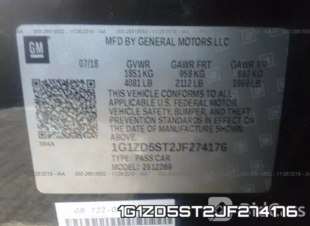 1G1ZD5ST2JF274176 фото 10
