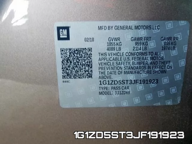 1G1ZD5ST3JF191923 фото 2