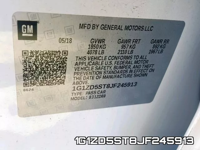 1G1ZD5ST8JF245913 фото 2