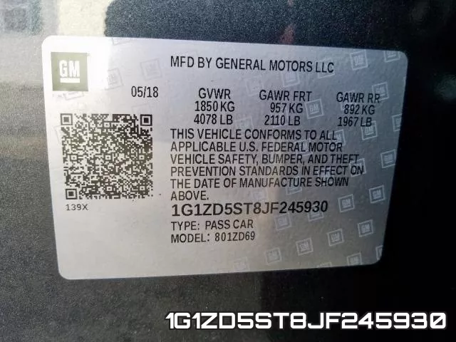 1G1ZD5ST8JF245930 фото 2