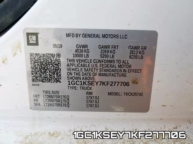 1GC1KSEY7KF277706 фото 2