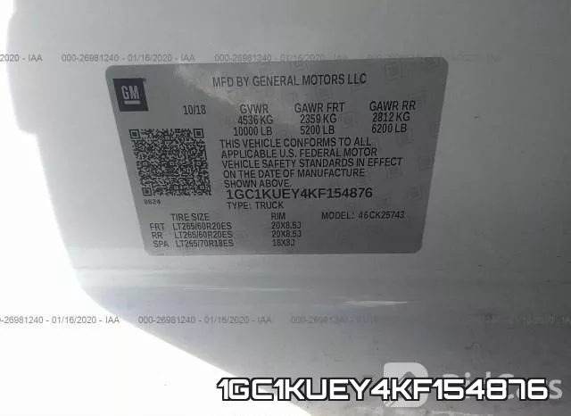 1GC1KUEY4KF154876 фото 10