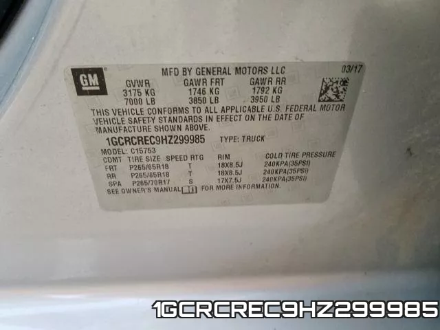 1GCRCREC9HZ299985 фото 2