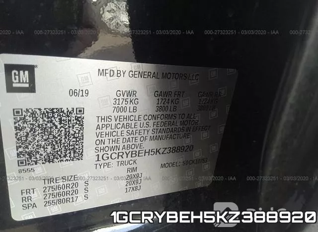 1GCRYBEH5KZ388920 фото 10