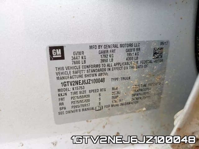1GTV2NEJ6JZ100048 фото 2