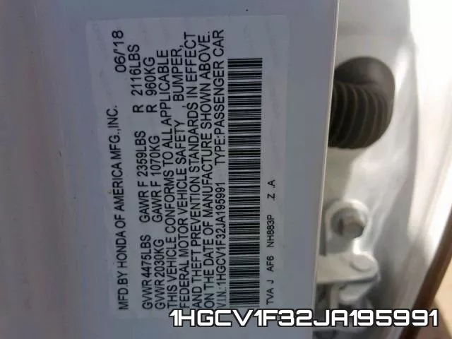 1HGCV1F32JA195991 фото 2