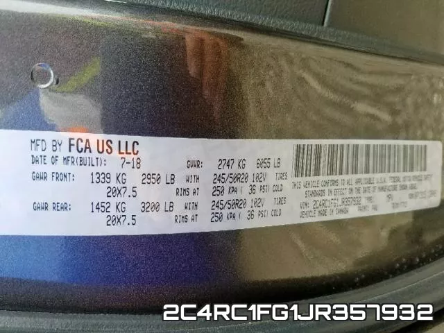 2C4RC1FG1JR357932 фото 2