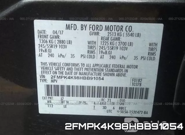 2FMPK4K98HBB91054 фото 10