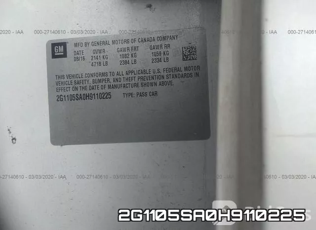 2G1105SA0H9110225 фото 10