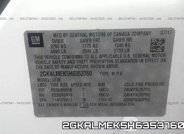 2GKALMEK5H6353760 фото 7