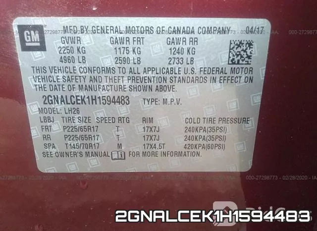 2GNALCEK1H1594483 фото 4