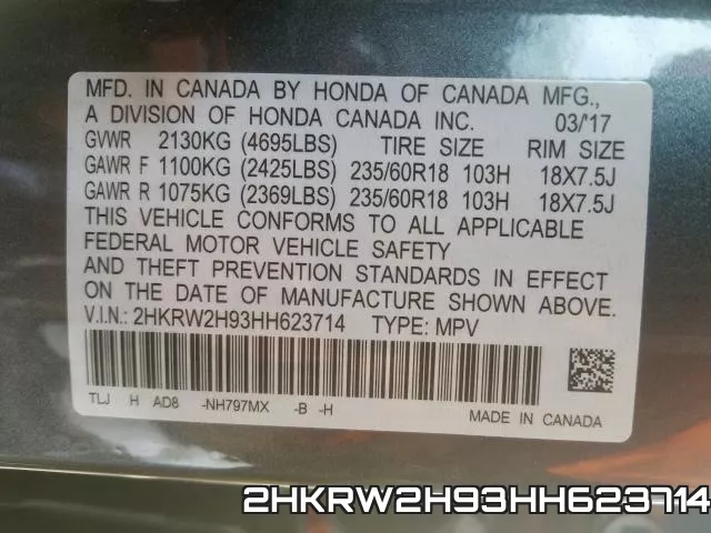 2HKRW2H93HH623714 фото 2