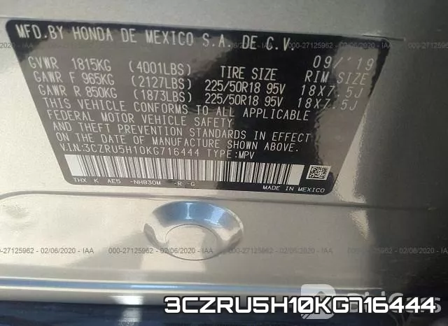 3CZRU5H10KG716444 фото 6