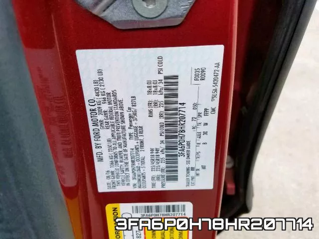 3FA6P0H78HR207714 фото 2