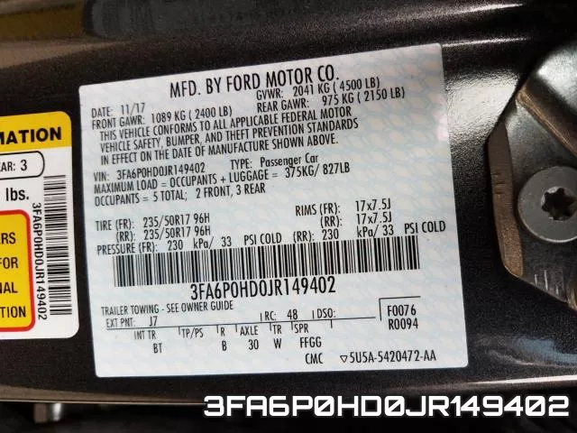 3FA6P0HD0JR149402 фото 2