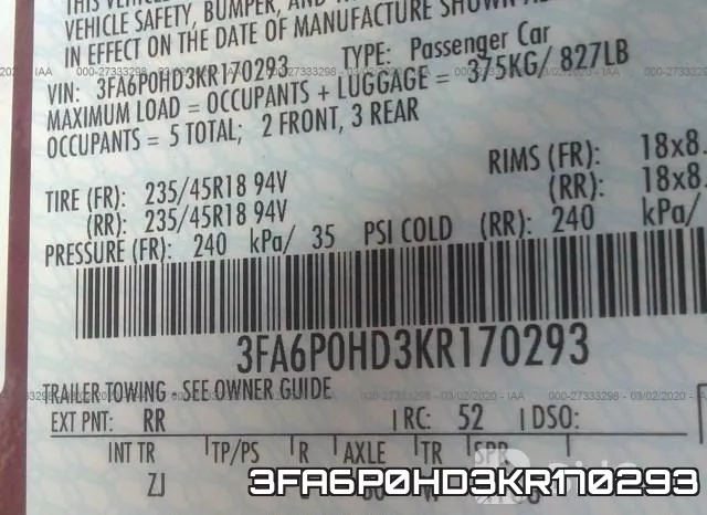 3FA6P0HD3KR170293 фото 10