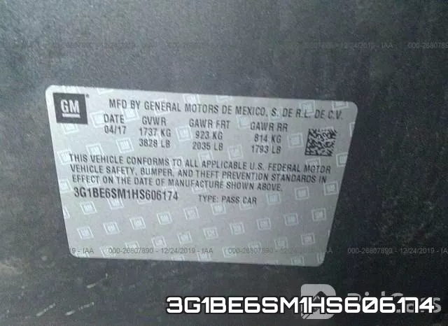 3G1BE6SM1HS606174 фото 10