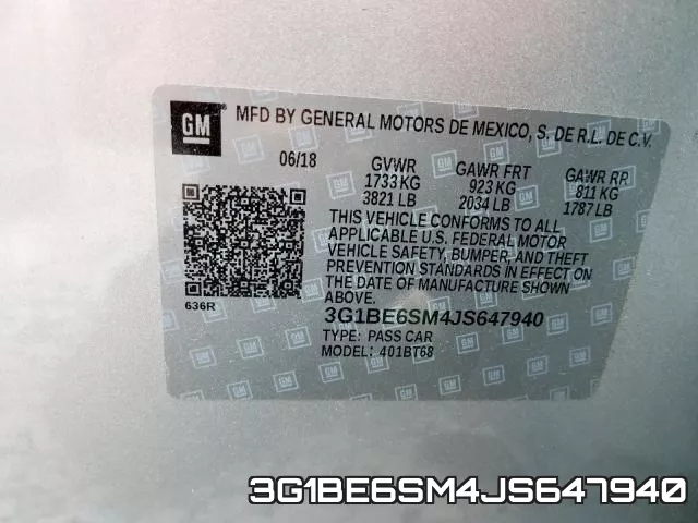 3G1BE6SM4JS647940 фото 2