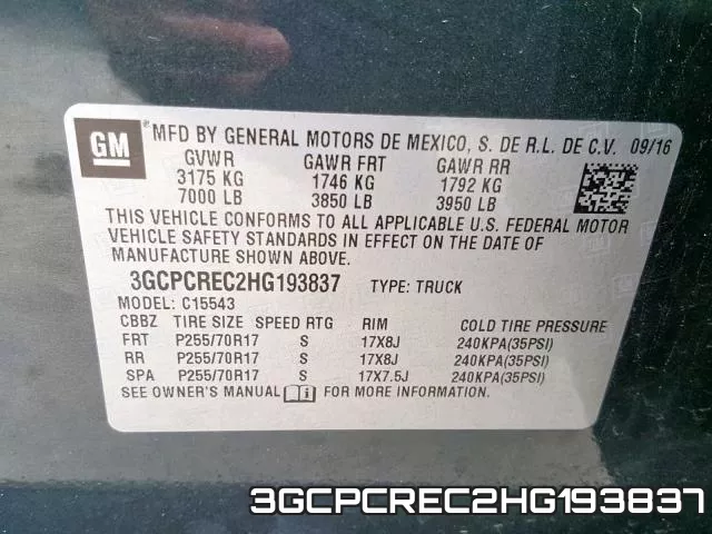 3GCPCREC2HG193837 фото 2