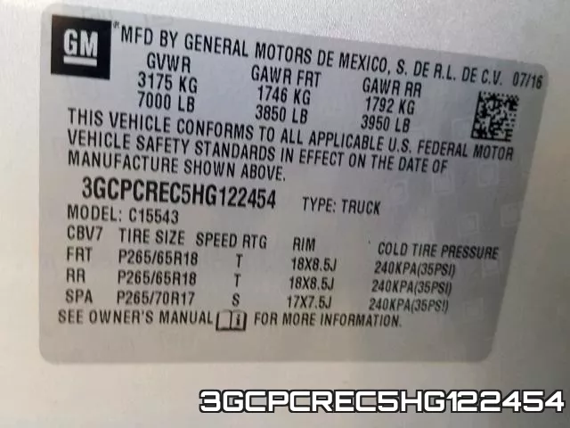 3GCPCREC5HG122454 фото 2