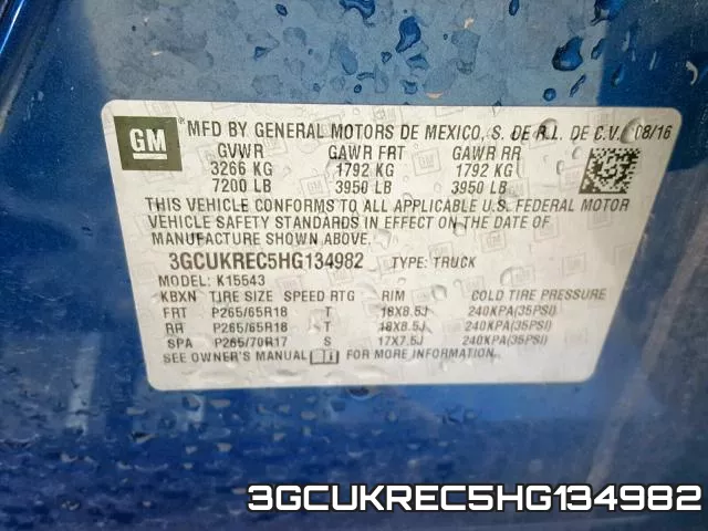 3GCUKREC5HG134982 фото 2