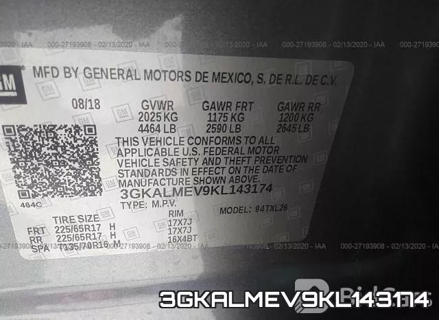 3GKALMEV9KL143174 фото 10