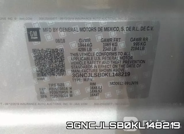3GNCJLSB0KL148219 фото 10