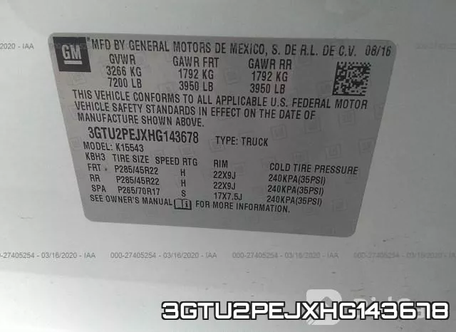 3GTU2PEJXHG143678 фото 10