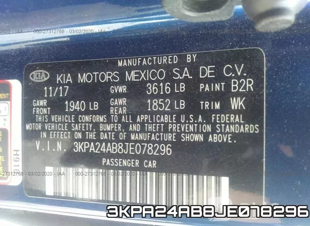 3KPA24AB8JE078296 фото 10