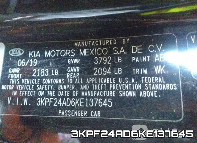 3KPF24AD6KE137645 фото 10