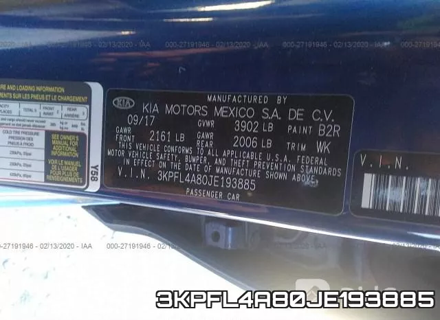 3KPFL4A80JE193885 фото 10