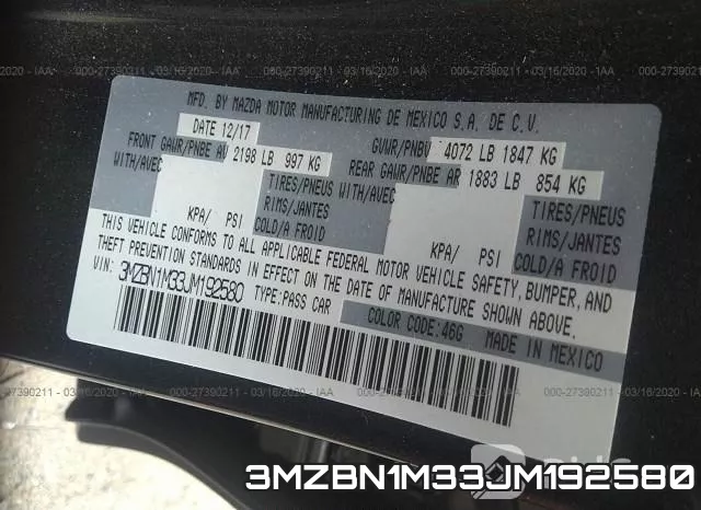 3MZBN1M33JM192580 фото 10