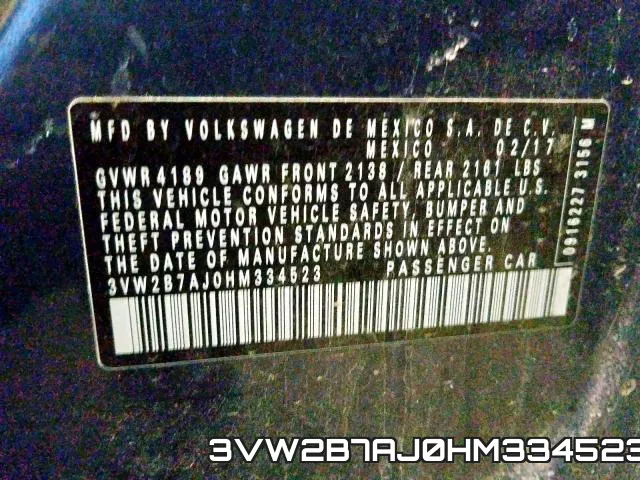 3VW2B7AJ0HM334523 фото 2