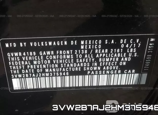 3VW2B7AJ2HM375946 фото 8