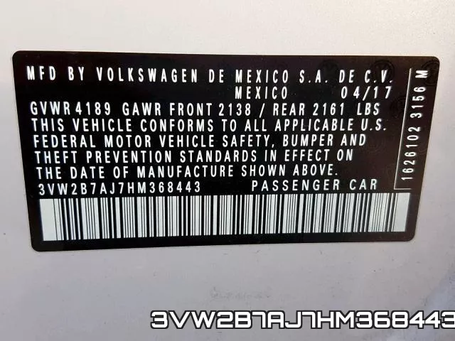 3VW2B7AJ7HM368443 фото 2