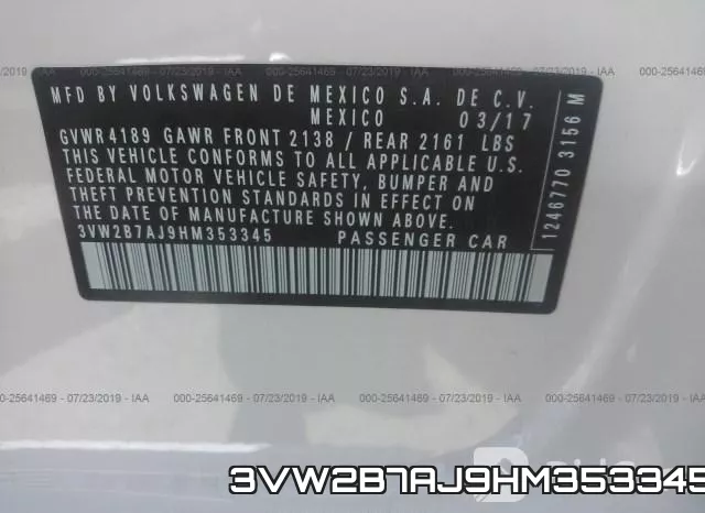 3VW2B7AJ9HM353345 фото 10