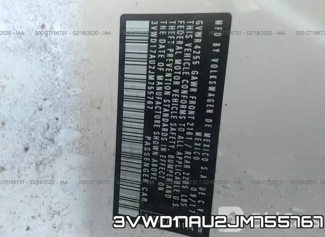 3VWD17AU2JM755767 фото 8