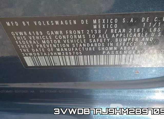 3VWDB7AJ9HM289705 фото 7