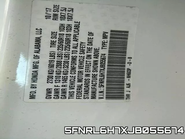 5FNRL6H7XJB055674 фото 2